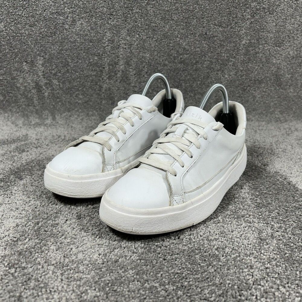 Kizik Vegas Women's Sz 8.5 Men's Sz 7 White Leather Hands Free Athletic Shoes - Picture 4 of 11